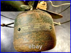 Antique General Electric Desk Fan Green Paint Original Wiring GE 20s