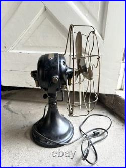 Antique General Electric Fan BMY Big Motor Yoke GE Brass Desk Fan Working