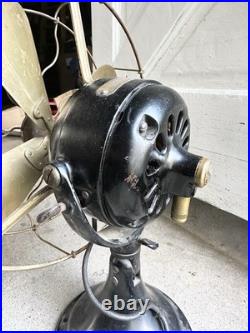 Antique General Electric Fan BMY Big Motor Yoke GE Brass Desk Fan Working