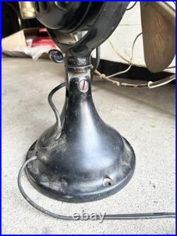Antique General Electric Fan BMY Big Motor Yoke GE Brass Desk Fan Working