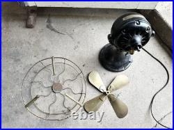 Antique General Electric Fan BMY Big Motor Yoke GE Brass Desk Fan Working