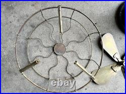 Antique General Electric Fan BMY Big Motor Yoke GE Brass Desk Fan Working