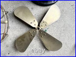 Antique General Electric Fan BMY Big Motor Yoke GE Brass Desk Fan Working