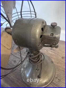 Antique General Electric GE 3 Blade Black Table Desk Oscillating Fan 273100-1