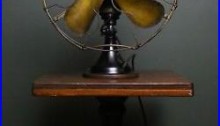 Antique General Electric GE 3-Speed Cast Iron Oscillating Fan 16 Brass Blades