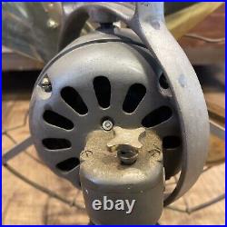 Antique General Electric GE 4 Brass Blade Oscillating Desk Fan 16 For Repair