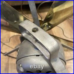 Antique General Electric GE 4 Brass Blade Oscillating Desk Fan 16 For Repair