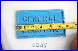 Antique General Electric GE Emblem industrial Fan plaque sign Cast Metal Vintage