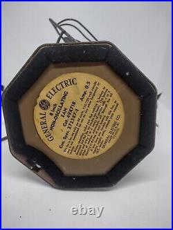 Antique General Electric GE Octagon Cage Fan Original Paper Label On Bottom