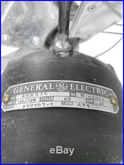 Antique General Electric Large Art Deco Vortalex Oscillating Fan 16 Inch blade