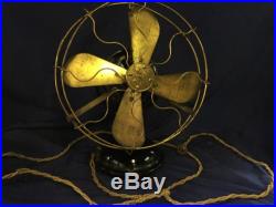 Antique General Electric Pancake Fan with Brass Blades & Cage Early