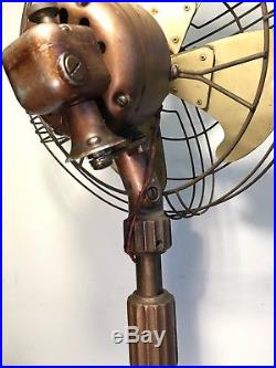 Antique General Electric Pre War Art Deco Vortalex Oscillating Pedestal Fan