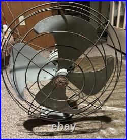 Antique General Electric Vortalex Oscillating Fan GE 18 Heavy Metal Cage VIDEO