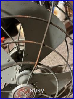 Antique General Electric Vortalex Oscillating Fan GE 18 Heavy Metal Cage VIDEO