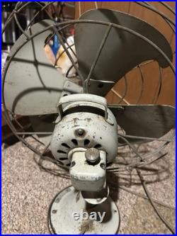 Antique General Electric Vortalex Oscillating Fan GE 18 Heavy Metal Cage VIDEO