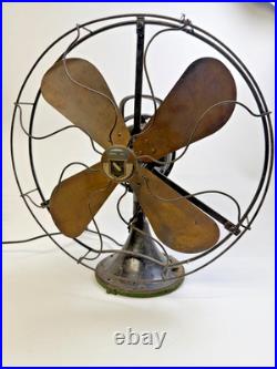 Antique Graybar Oscillating Desk Fan 75G425 Brass Blades 3-Speed Works