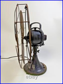 Antique Graybar Oscillating Desk Fan 75G425 Brass Blades 3-Speed Works