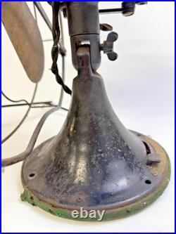 Antique Graybar Oscillating Desk Fan 75G425 Brass Blades 3-Speed Works