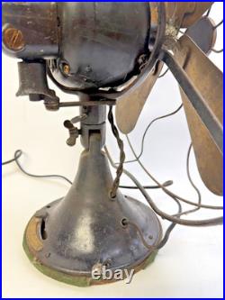 Antique Graybar Oscillating Desk Fan 75G425 Brass Blades 3-Speed Works