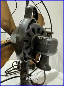 Antique Graybar Quality Brass Blade Electric Desk Fan 17.5 Cage