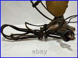 Antique Graybar Quality Brass Blade Electric Desk Fan 17.5 Cage