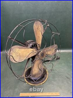 Antique Graybar (Western Electric) Fan 4 Brass Blades 1920's 17 Cage Working