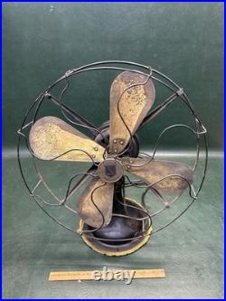 Antique Graybar (Western Electric) Fan 4 Brass Blades 1920's 17 Cage Working