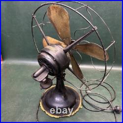Antique Graybar (Western Electric) Fan 4 Brass Blades 1920's 17 Cage Working