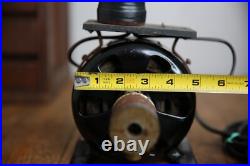 Antique Holtzer Cabot pancake early electric utility motor fan brass vintage