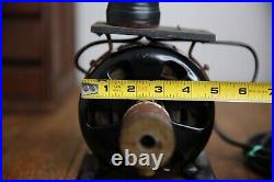Antique Holtzer Cabot pancake early electric utility motor fan brass vintage