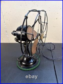 Antique Home Office Us Cast Iron Brass Blade Robbins Myers Oscillating Motor Fan