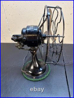 Antique Home Office Us Cast Iron Brass Blade Robbins Myers Oscillating Motor Fan