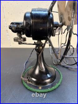 Antique Home Office Us Cast Iron Brass Blade Robbins Myers Oscillating Motor Fan