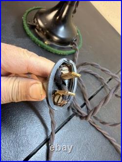 Antique Home Office Us Cast Iron Brass Blade Robbins Myers Oscillating Motor Fan