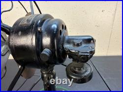 Antique Home Office Us Cast Iron Brass Blade Robbins Myers Oscillating Motor Fan