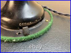 Antique Home Office Us Cast Iron Brass Blade Robbins Myers Oscillating Motor Fan