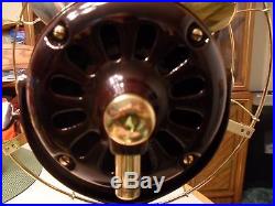 Antique Hunter brass blade brass cage big motor yoke electric fan Restored LOOK
