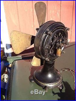 Antique INTERIOR CONDUIT & INSULATION Co Electric Fan Pancake 104 Volt c1900 NR