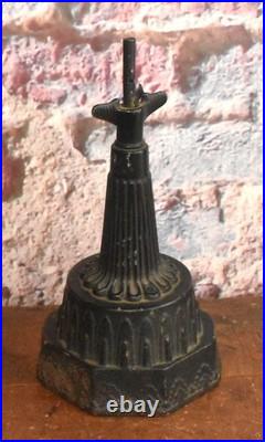 Antique Ingram Cast Iron Shoo Fly Swatter Fan Clock Wind Up Base