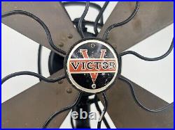 Antique Large Victor Electric 19 x 22 Heavy Fan Iron/Steel Cage/Base
