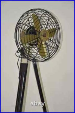 Antique Looking Fully Functional Royal Navy Fan WithWooden Tripod Stand Home Decor