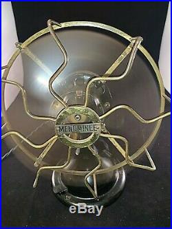 Antique MENOMINEE 8 Brass Blade and Cage Table Fan