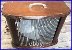 Antique Mathes Cooler Cooling Fan 4 Speed Control Wood (Made in USA)