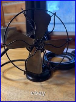 Antique Miniature Polar Club 4 Brass Blade Fan, New Haven, CN, Works Great