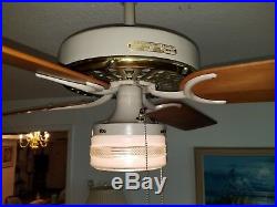 Antique New 60 yr old Hunter Ceiling Fan Art Deco Light MADE IN TENNESSEE USA