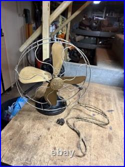 Antique Old Rare AUU 34017 Fairbanks Morse GE General Electric Brass Fan 12 USA