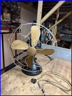 Antique Old Rare AUU 34017 Fairbanks Morse GE General Electric Brass Fan 12 USA
