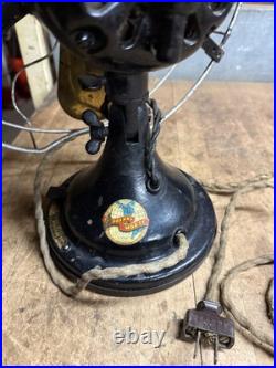 Antique Old Rare AUU 34017 Fairbanks Morse GE General Electric Brass Fan 12 USA