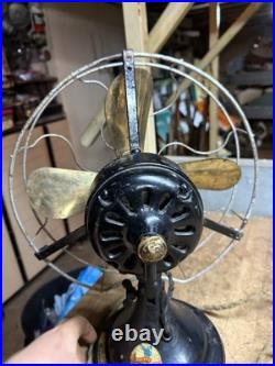 Antique Old Rare AUU 34017 Fairbanks Morse GE General Electric Brass Fan 12 USA