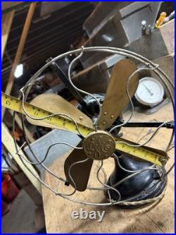 Antique Old Rare AUU 34017 Fairbanks Morse GE General Electric Brass Fan 12 USA